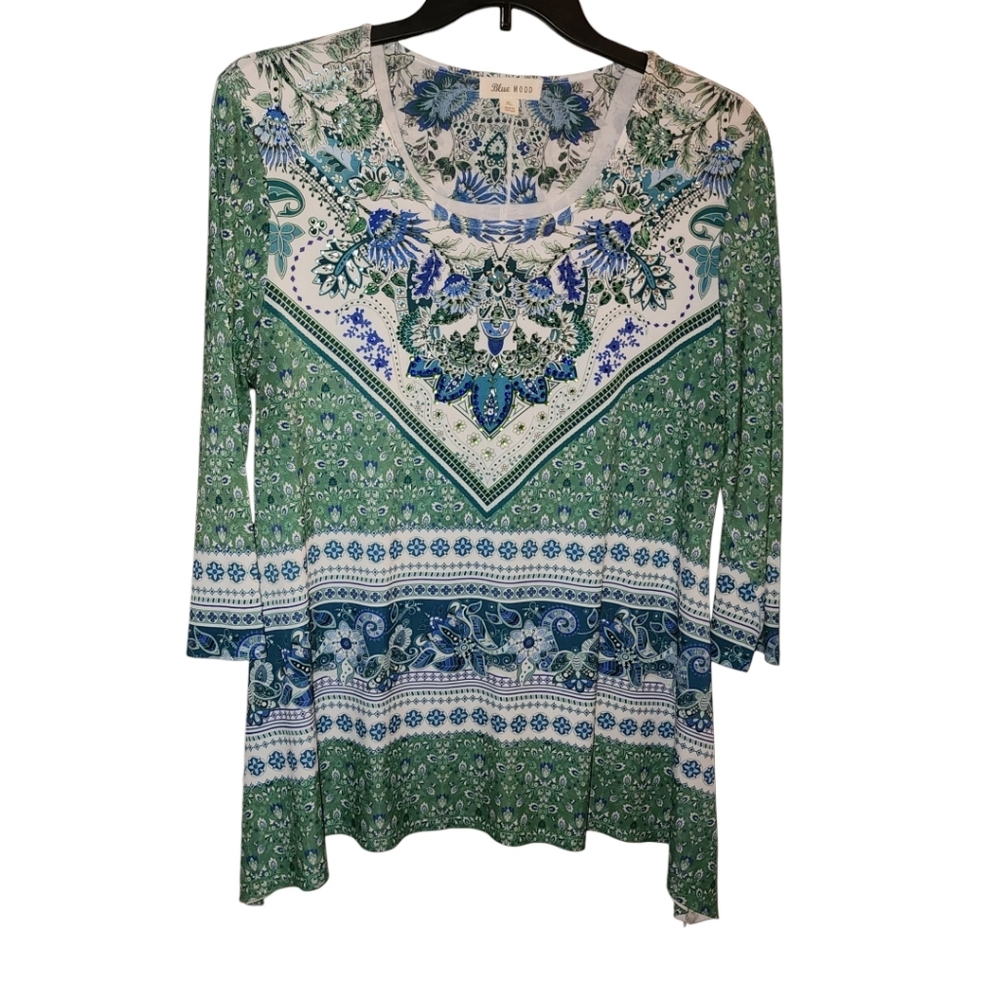 Blue Mood 3/4 Sleeve Blouse Size XL